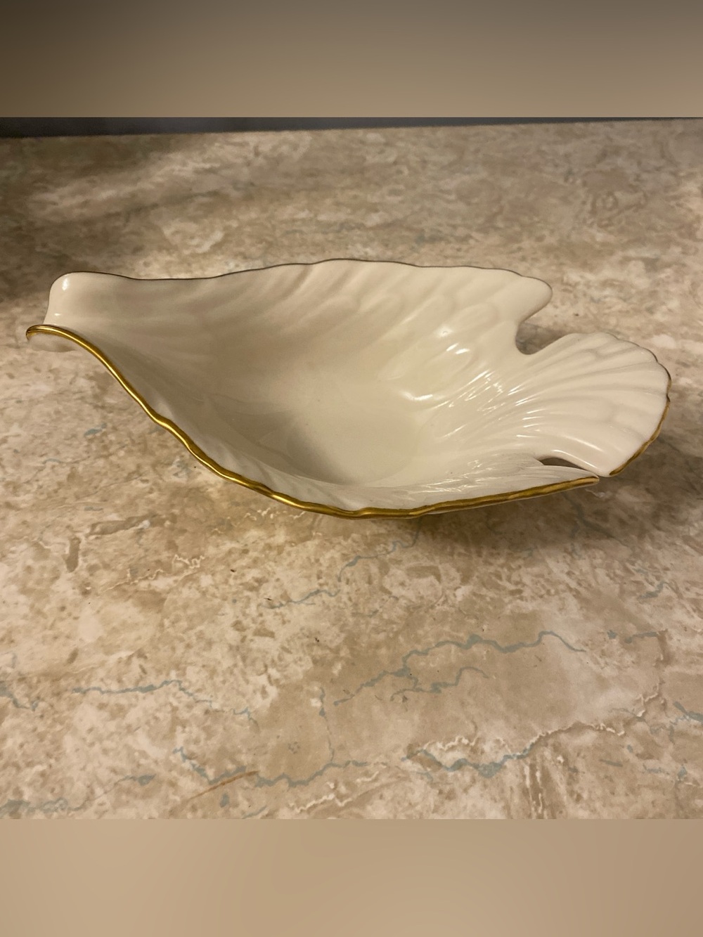 Lenox Cream and Gold Shell-Style Dish